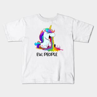 Ew, People... Funny Unicorn Rainbow Kids T-Shirt